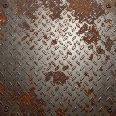 rust patterns on a steel plate