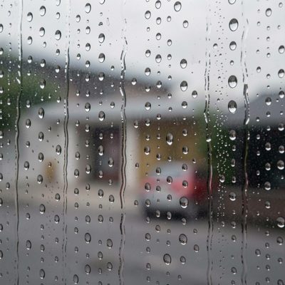 water droplets on a glass pane