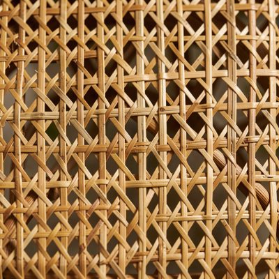 a woven rattan panel close up