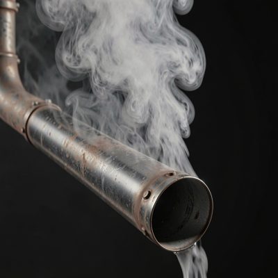 an exhaust pipe with heat haze