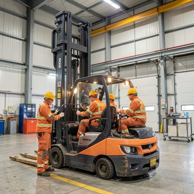a mot test being carried out on a lift