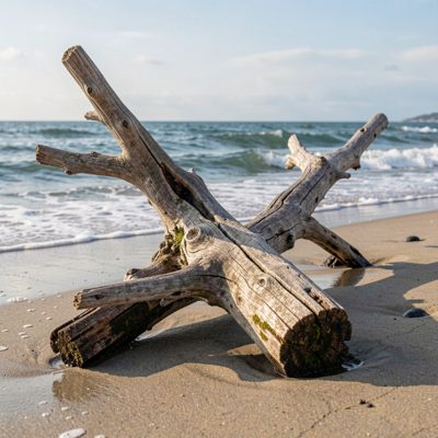 driftwood on the tide line