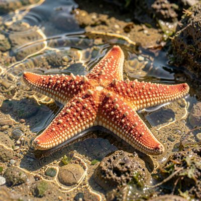 a starfish in a shallow pool
