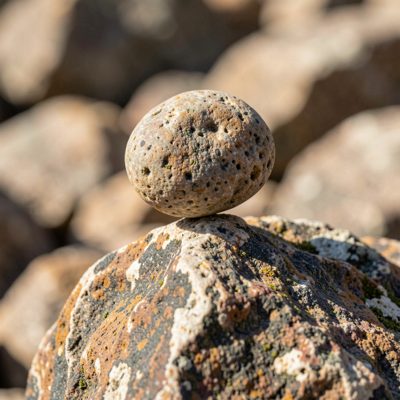 a pebble balanced on a rock