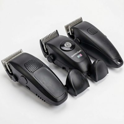 a set of hair clippers with guards laid out