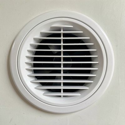 an air vent being wiped clean