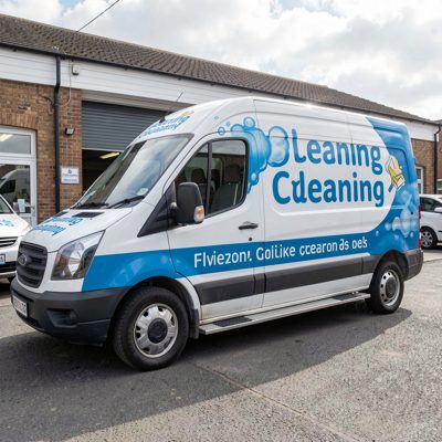 a van signwritten for a cleaning company