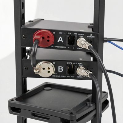 a rack with dual power feeds labelled a and b