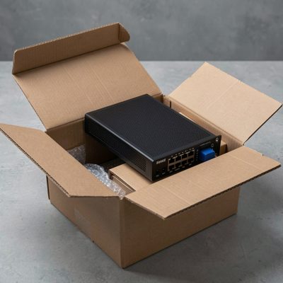a server being unboxed from its shipping carton