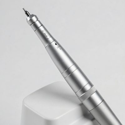 a dental drill handpiece on its holder