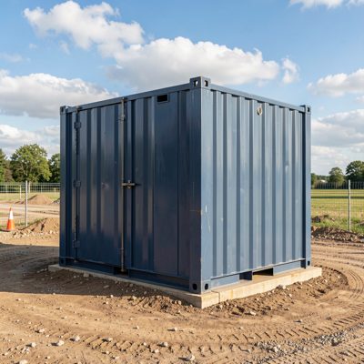 a battery storage container at a site