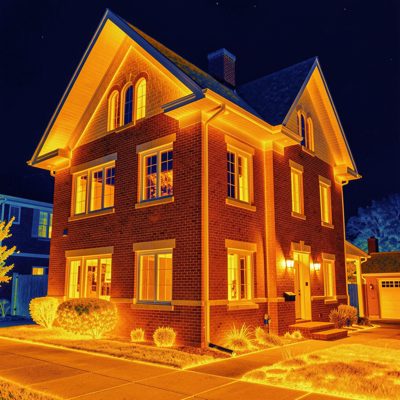 a thermal image of a building envelope