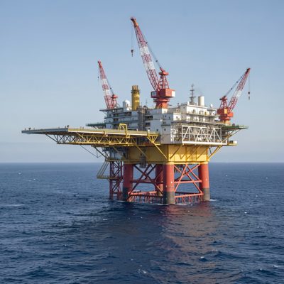 an offshore platform on the horizon
