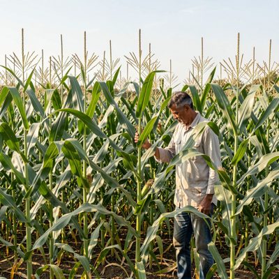 a field of maize taller than a person