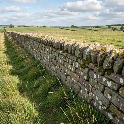a field boundary of drystone wall