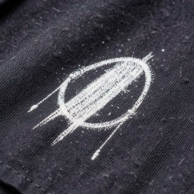 a tailoring chalk mark on dark cloth