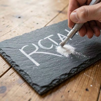 a slate being marked with chalk
