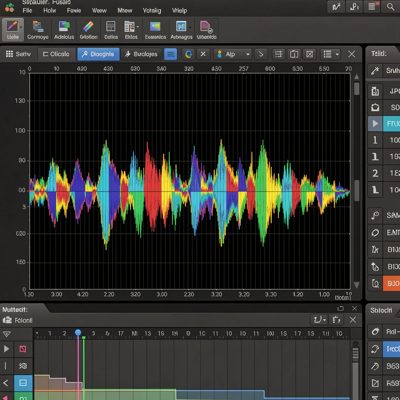 an audio waveform on an editing screen