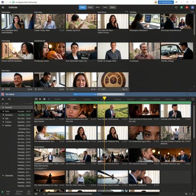 a video edit with clips laid out on a timeline