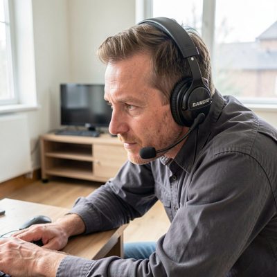 a headset worn by a floor manager