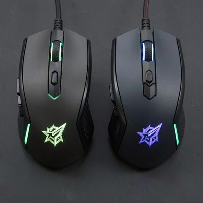 a pair of gaming mice side by side