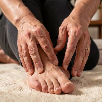 a reflexology foot massage close up
