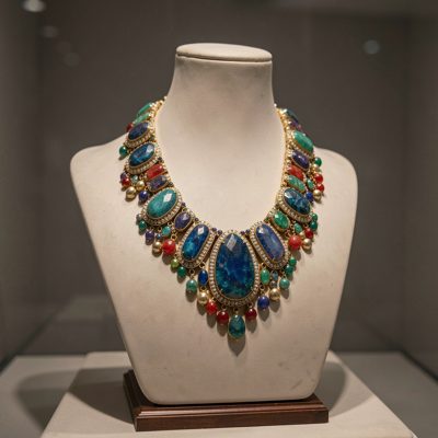 a display bust wearing a statement necklace