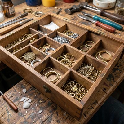 a workshop drawer of findings and clasps