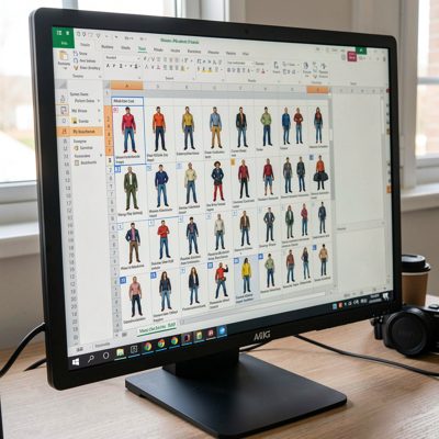 a spreadsheet of figures on a monitor