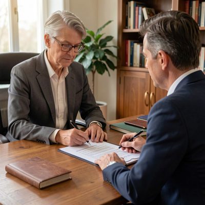 a client signing a mandate with an adviser