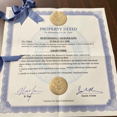 a property deed with an official seal
