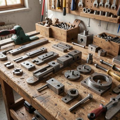 a workbench with jigs and fixtures