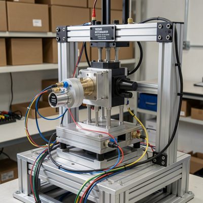 a test rig with sensors attached