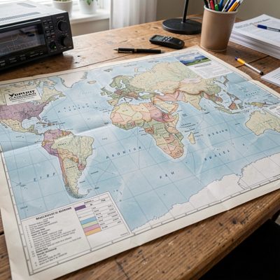 a sea chart spread out on a table