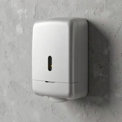 a hand sanitiser dispenser on a wall