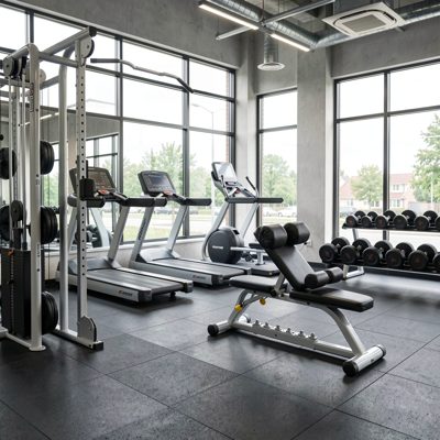 a physiotherapy gym with equipment