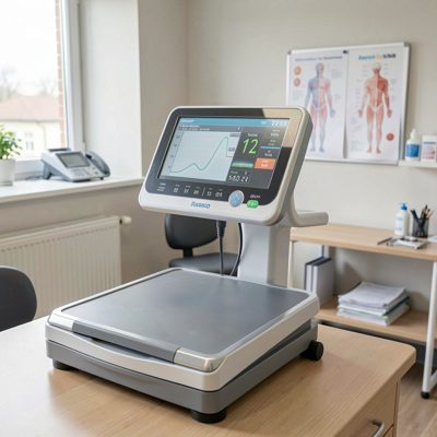 a medical scale in a consulting room