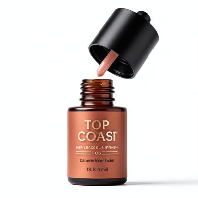 a bottle of top coat with the brush lifted out