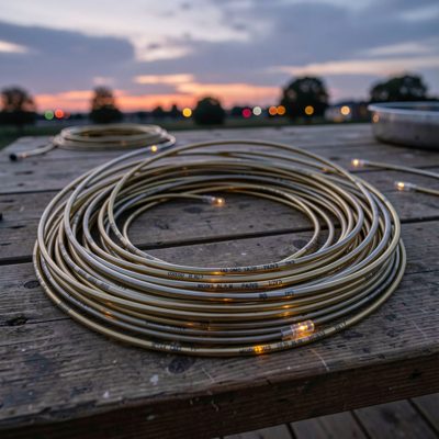 flat laid om3 multimode cords drying after setup phase dusk