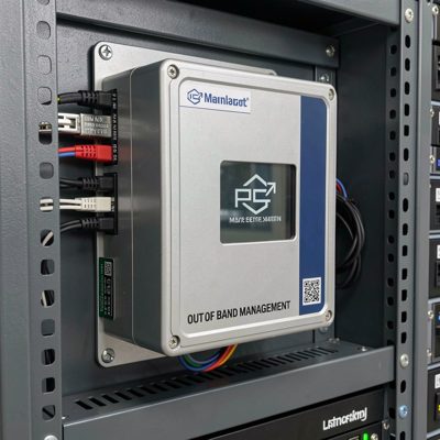 an out of band management box mounted in a rack
