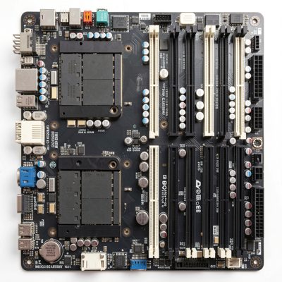 a motherboard with all four ram slots empty