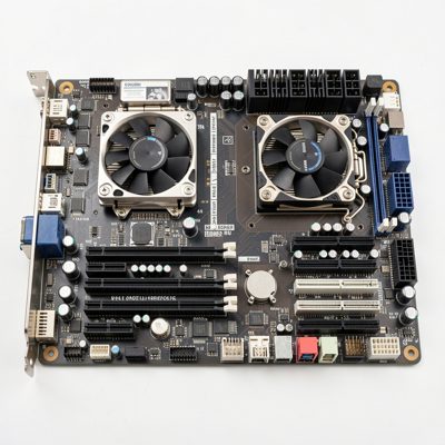 a server motherboard with dual cpu sockets