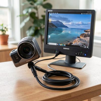 a tethered camera connected to a monitor