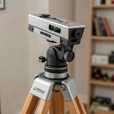 a tripod head being levelled