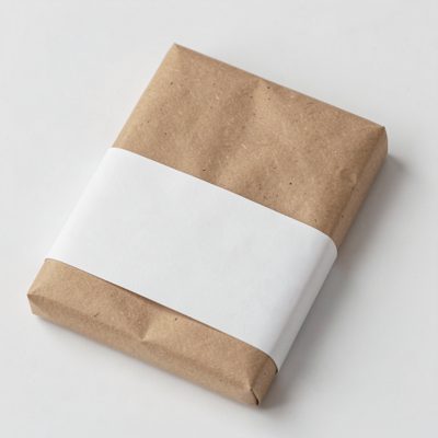 a paper wrapped bar with a blank white label band