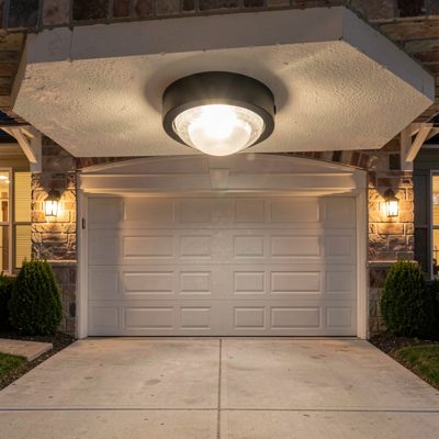 a driveway sensor light above a garage