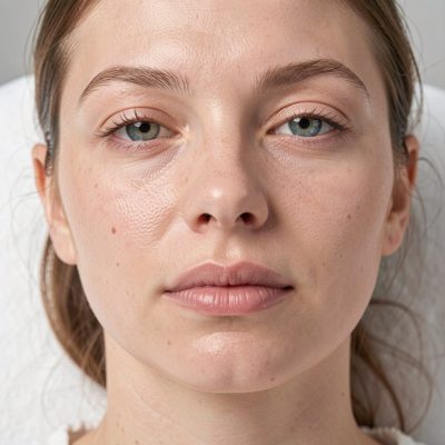 clear skin photographed close after a treatment