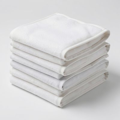 a stack of clean face cradle covers