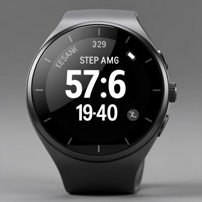 a fitness tracker screen showing step count