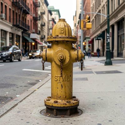 a fire hydrant on a city pavement